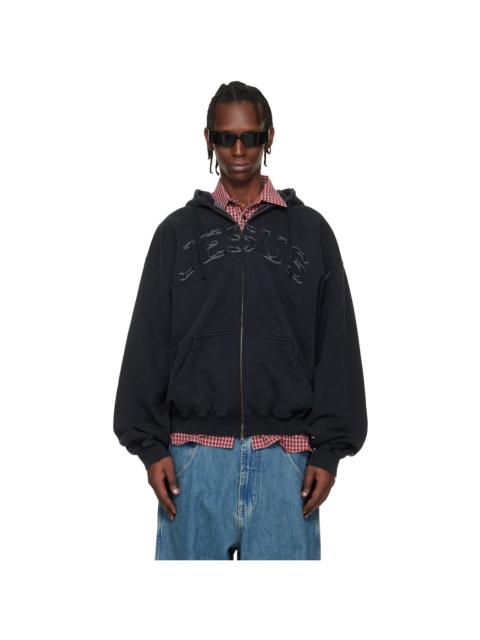 VETEMENTS Black 'Jesus Christ' Zip-Up Hoodie