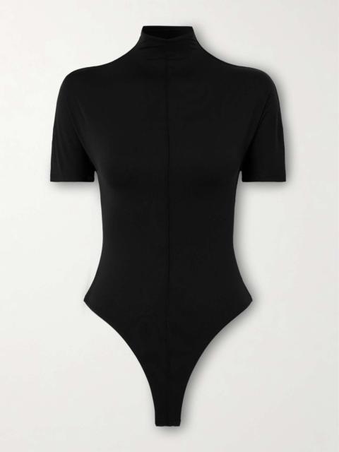 WARDROBE.NYC + RHW paneled stretch-jersey turtleneck bodysuit Black