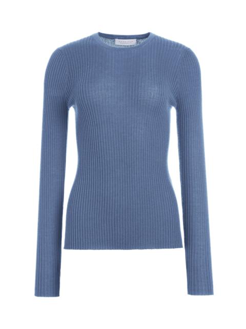 GABRIELA HEARST Browning Knit Sweater in Denim Blue Cashmere Silk