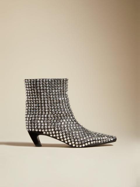 KHAITE The Arizona Boot in Black with Crystals