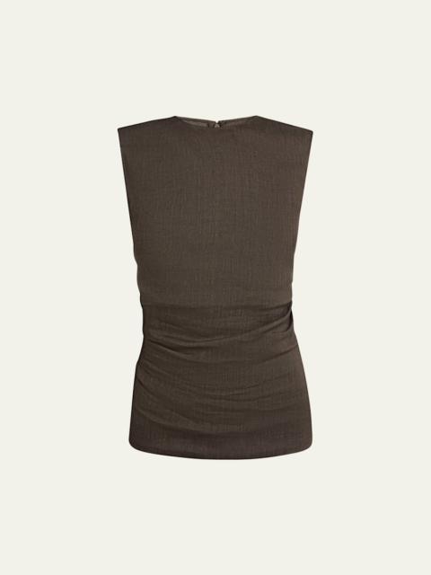 Proenza Schouler Anoushka Ruched Slub Linen Top