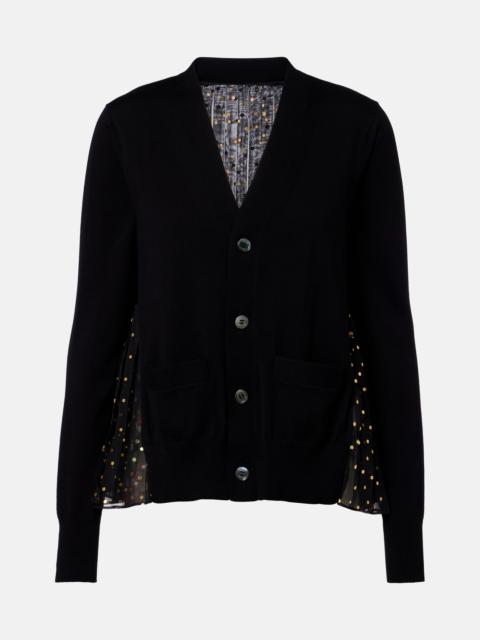 sacai Printed cotton cardigan