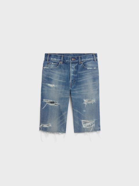 CELINE KURT THRASH WASH DENIM SHORTS