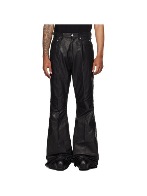 Rick Owens Black Concordians Bolan Bootcut Leather Pants