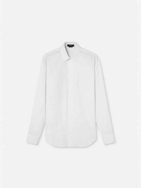 VERSACE Logo Embroidered  Slim Shirt