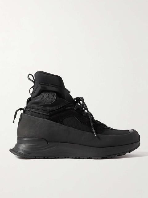 Canada Goose Glacier Trial Jersey, Suede and Leather-Trimmed Ripstop High-Top Hiking Sneakers