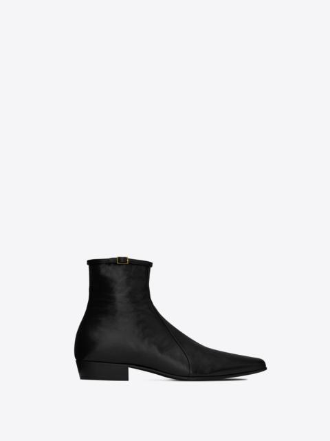 SAINT LAURENT arsun zipped boots in shiny leather