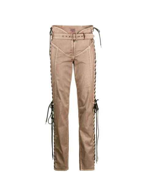 x KNWLS lace-up slim-leg trousers