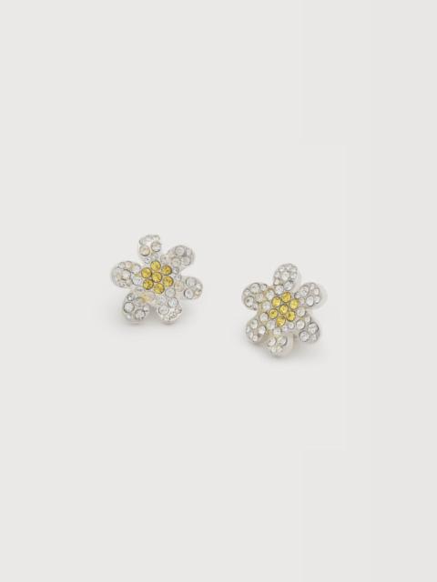 Marni DAISY STUD EARRINGS WITH PAVÉ RHINESTONES