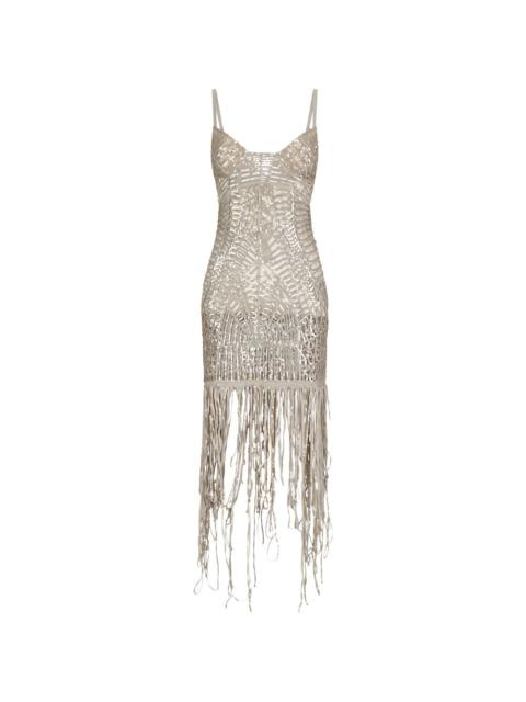 THE ATTICO sequinned fringed dress