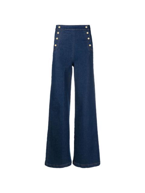 high-waist wide-leg jeans