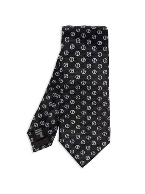 monogram-jacquard silk tie