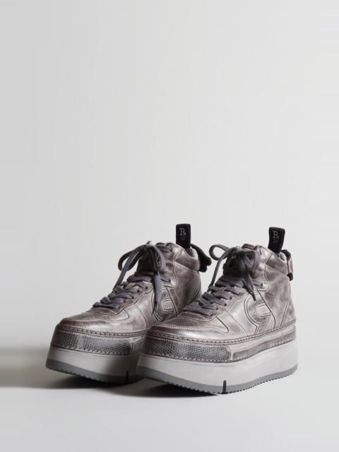 R13 THE RIOT SNEAKER - DISTRESSED GREY LEATHER