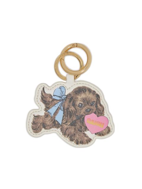 GANNI Brown Puppy keyring