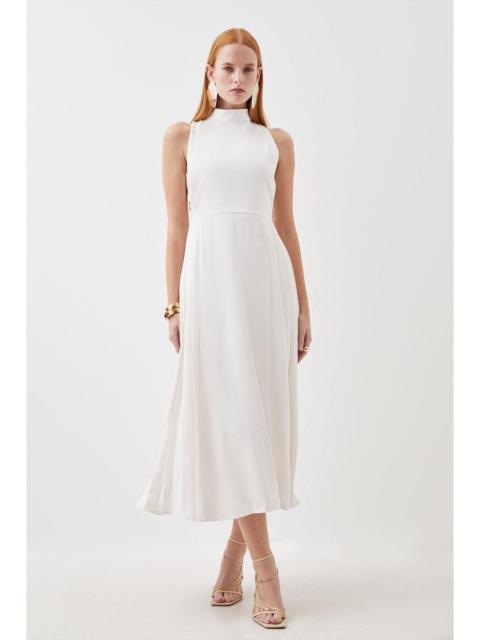 KAREN MILLEN Soft Tailored Pleated Panel Maxi Dress