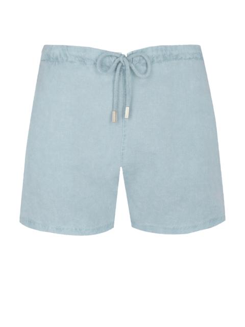 Vilebrequin Men Linen Bermuda Shorts Mineral Dye