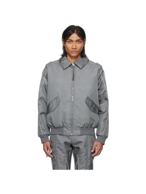 Kanghyuk Gray Lock Stitched Bomber Jacket