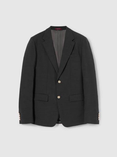 GUCCI Single-breasted selvedge wool jacket