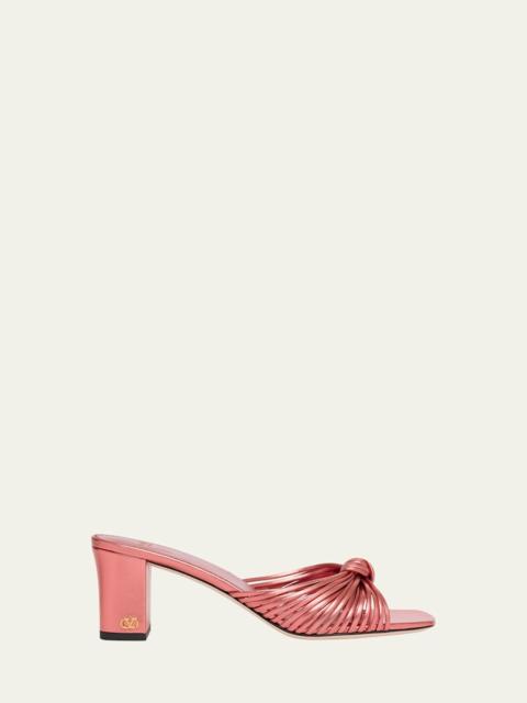 Valentino 60mm Metallic Nappa Leather Mule Sandals