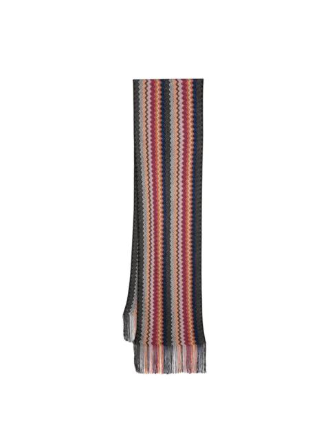 Missoni zig-zag pattern knitted scarf
