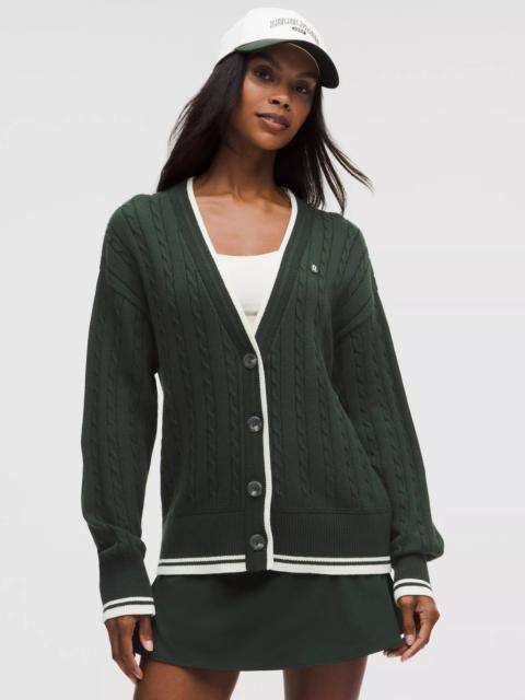lululemon Cotton-Blend Cable-Knit Cardigan