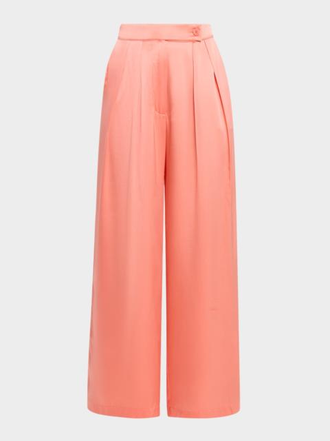 SABLYN Brooke Pleated Silk Trousers