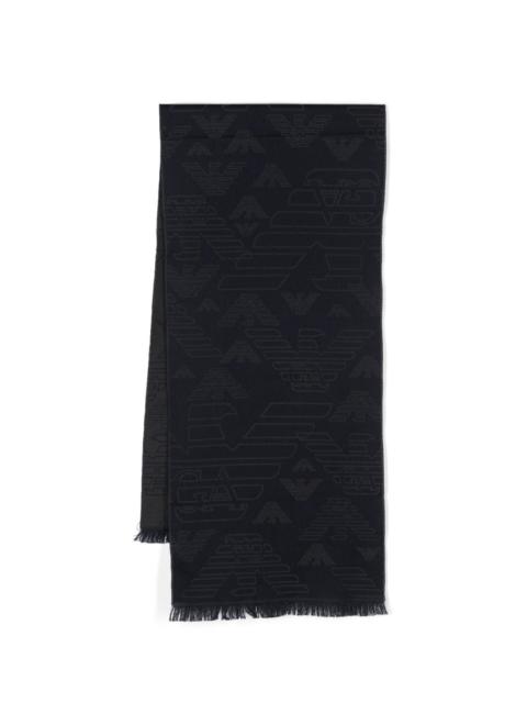 EMPORIO ARMANI Allover logo wool scarf