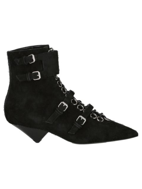 SAINT LAURENT Saint Laurent Blaze Suede Ankle Boots Black Suede (Women's)