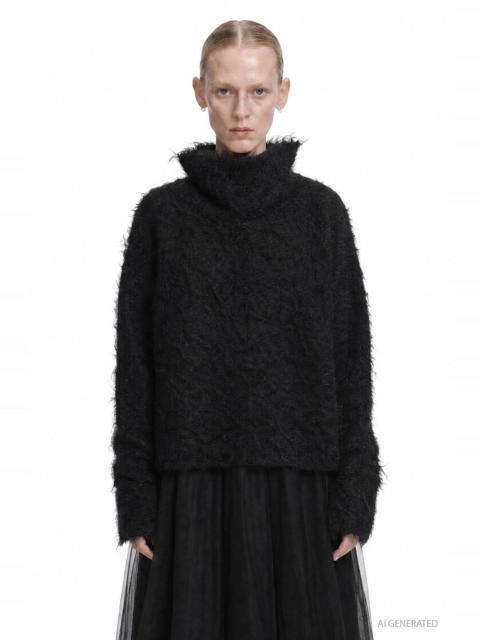 Marc Le Bihan Fluffy Mohair Turtleneck Sweater