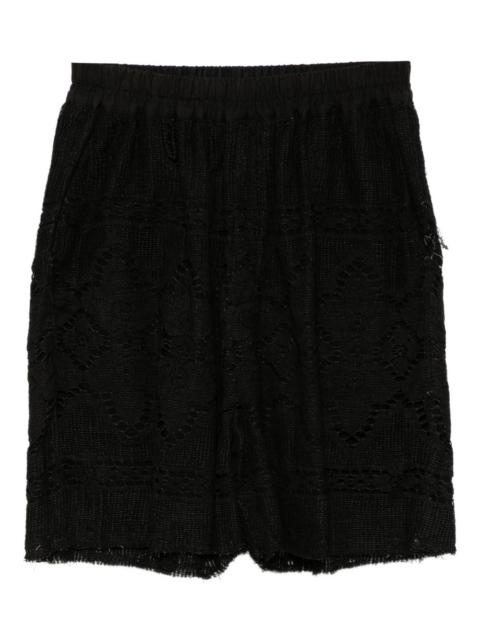 By Walid lace-embellished shorts