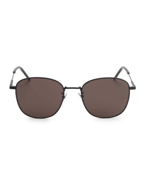 SAINT LAURENT Men's 56MM Unisex Round Sunglasses - Black