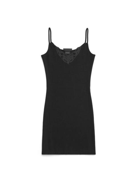 Women's Outside Loop Strap Mini Dress in Black Faded