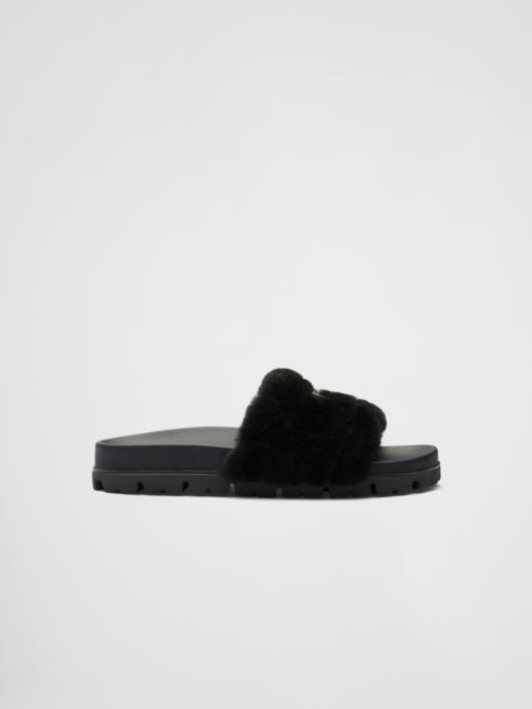 Prada Shearling slides