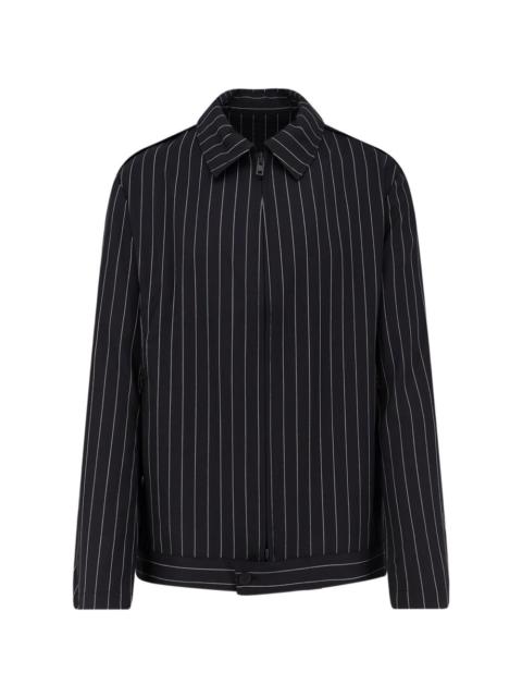 Y-3 pinstripe zip-up overshirt