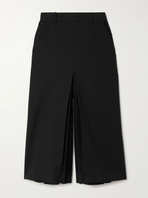 Cropped cotton-gabardine pants Black