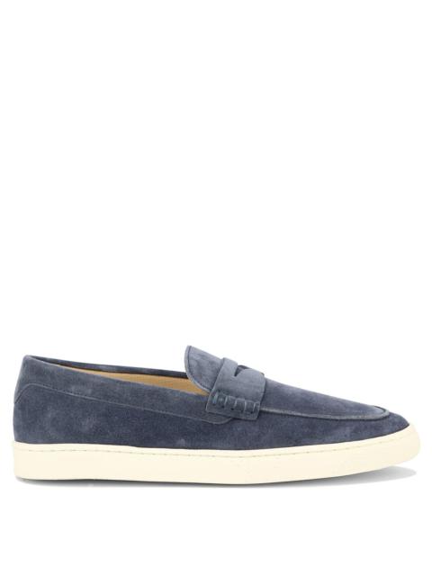 Brunello Cucinelli Suede Loafers With Latex Sole Loafers & Slippers Blue