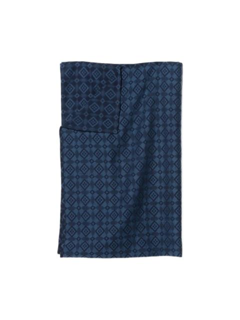MAHARISHI KOMON AIZOME GEOMETRIC-PATTERN SCARF