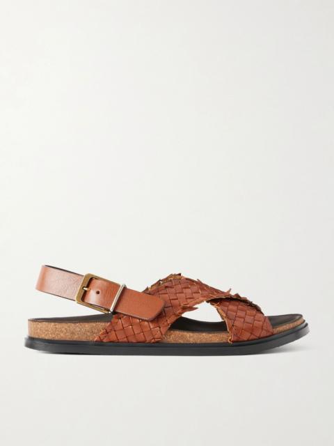 The Row Buckled leather sandals Brown