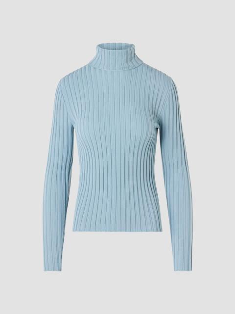 AKRIS Women's Wool Knit Turtleneck Sweater - Light Blue
