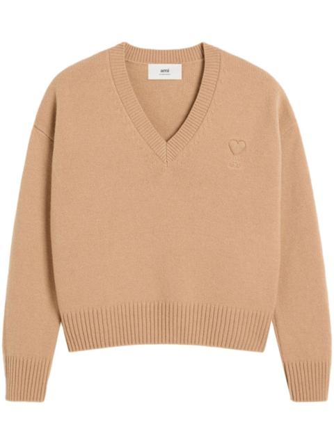 AMI Paris Ami de Coeur V-neck jumper