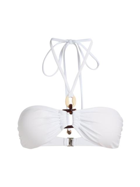 RAMY BROOK Women's Meredith Embellished Halterneck Bikini Top - White