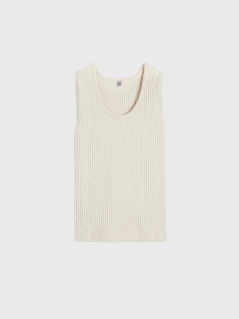 Textured rib tank ecru