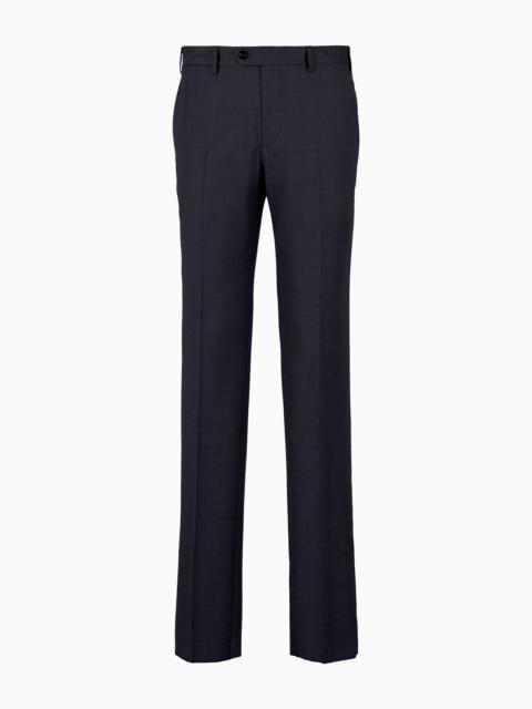 GIORGIO ARMANI Virgin wool flat-front trousers