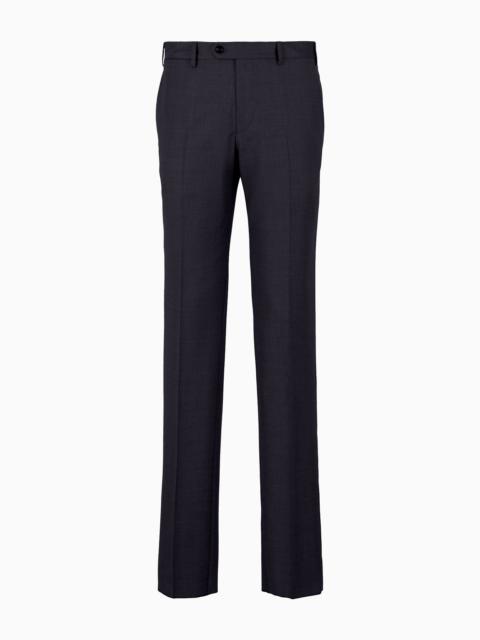 Virgin wool flat-front trousers