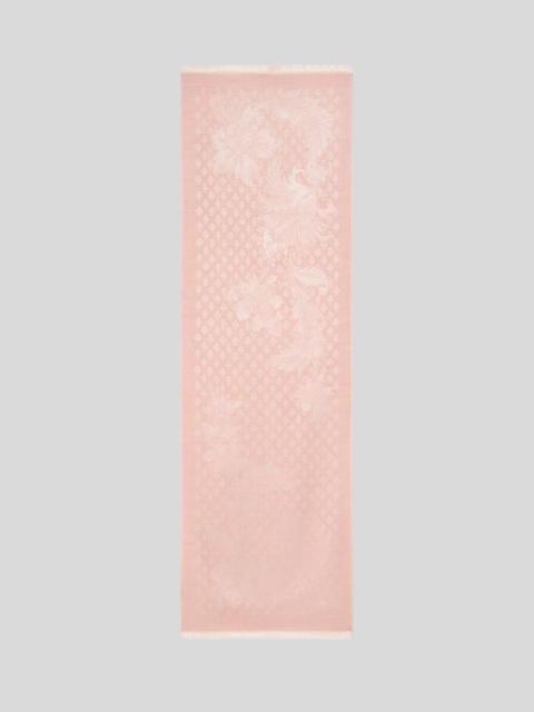 Etro WOOL AND SILK JACQUARD SCARF WITH TIE MOTIF AND FLORAL PATTERN