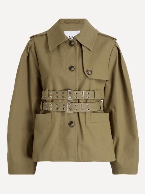 GANNI Belted Workwear Peplum Jacket