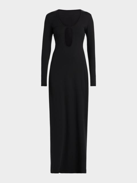 KIKI DE MONTPARNASSE Echauffe Cut-Out Long-Sleeve Gown