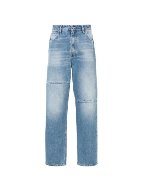 panelled tapered-leg jeans
