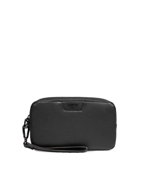 LANCEL zip leather clutch