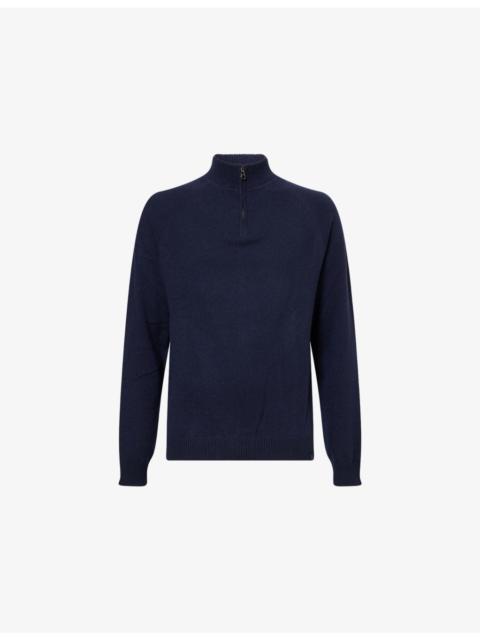 Derek Rose Finley Funnel-Neck Zip-Up Cashmere Jumper